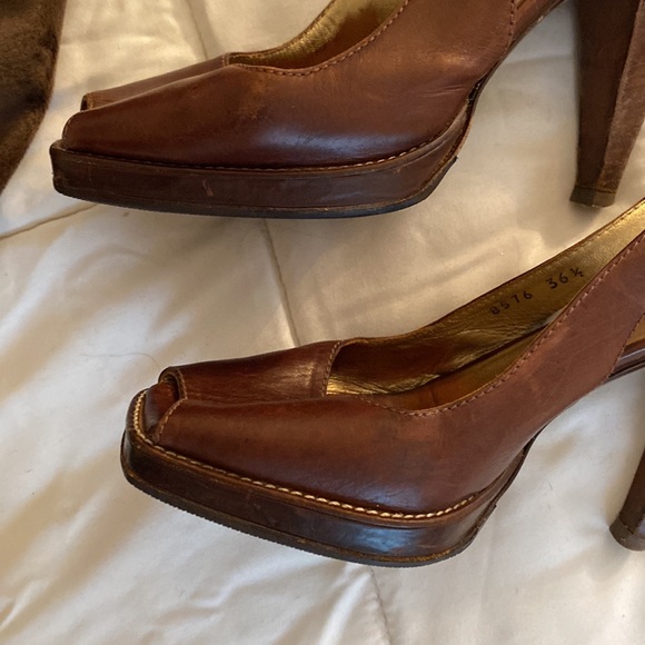 Prada sling back peep toe shoes - Picture 6 of 14